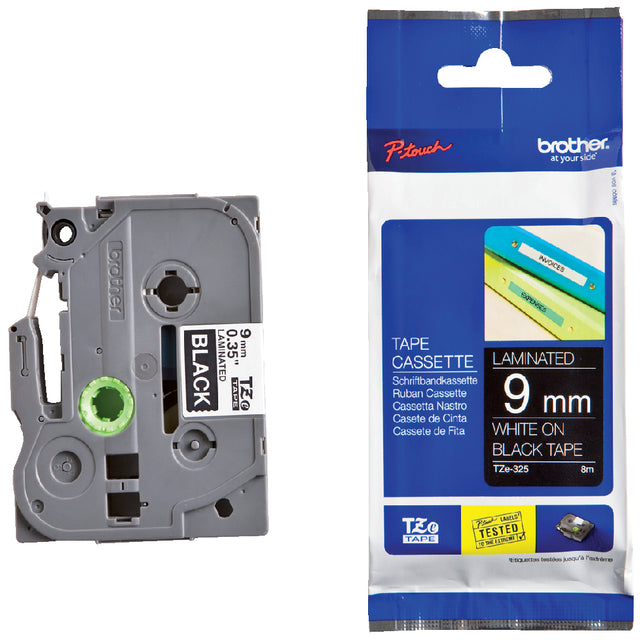 Brother - Labele  ptouch tze325 9mm zwart | 25 stuks