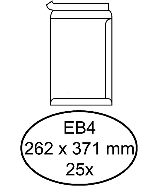 Hermes - Einhülle Tat EB4 262x371mm selbstadhäsiv Weiß 25 Stücke | 10 Stücke