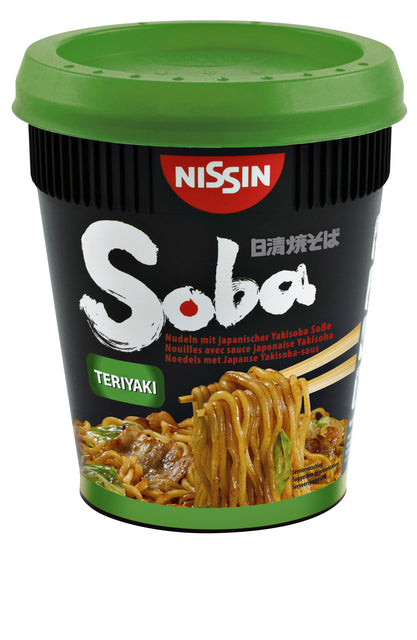 Nissin - Coupe de nouilles Soba Teriyaki | 8 pièces