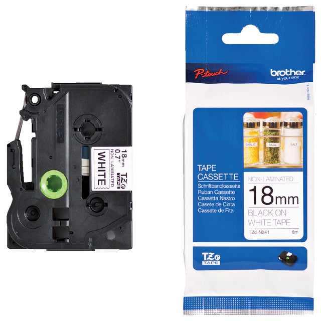 Brother - Labele brother ptouch tzen241 18mm wit