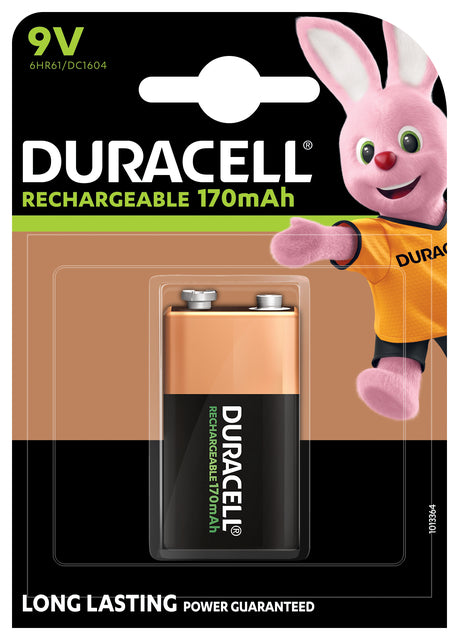 Duracell - oplaadbare batterij 9V, op blister