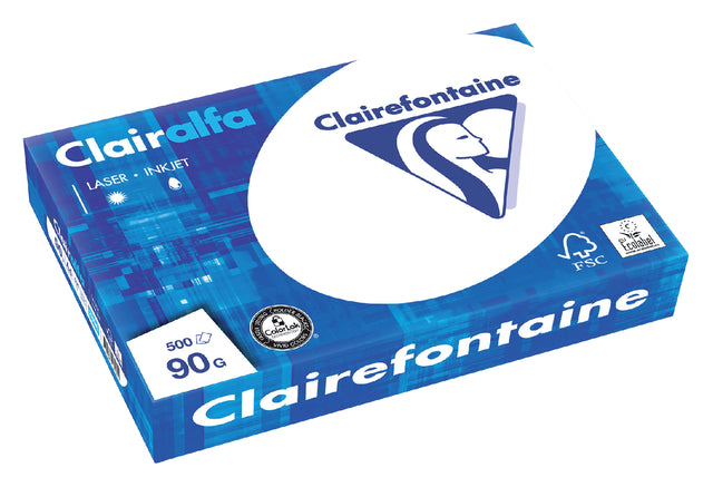 Clairefontaine - Kopierpapier Clairalfa A4 90gr White 500vel | 5 Stücke