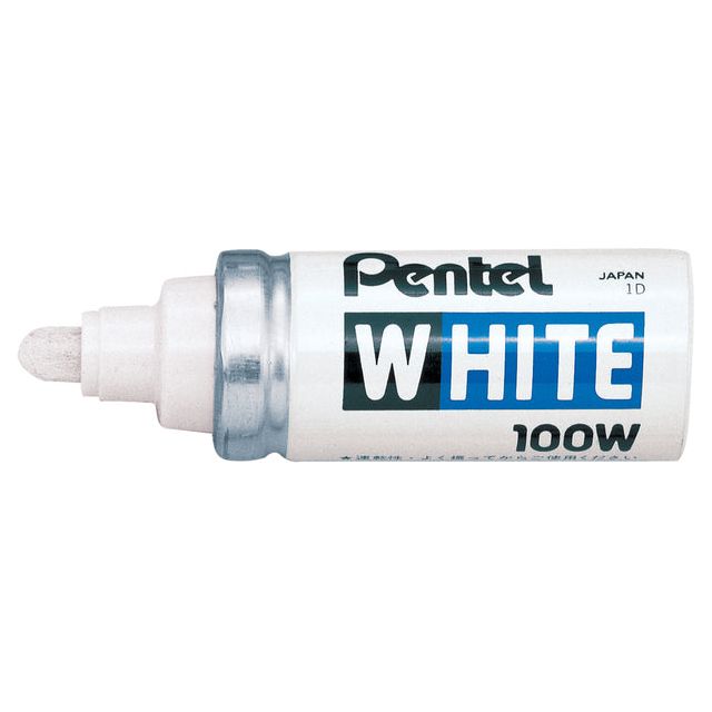 Pentel - Viltstift  100w rond 4mm wit | 12 stuks