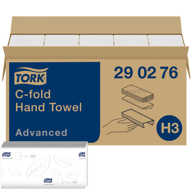 Tork-Touch H3 C-Fold Advanced 2-LGS Weiß 290276 | Box ein 1600 Stück | 28 Stücke