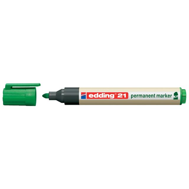 Edding -Filz -Tip Edding 21 Eco um Grün 1,5-3mm | 10 Stücke