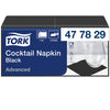 Tork -Cocktail Service noir 1/4 -Polding 2 -laags 24x24 200st Black 477829