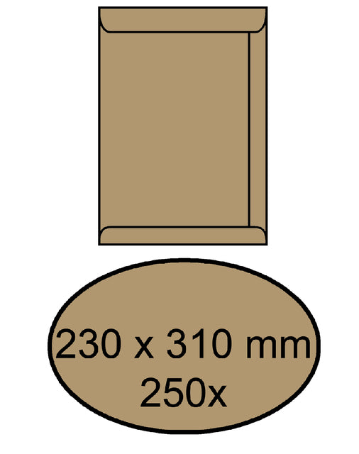 Izzy - Hüllteed 230x310mm selbstadhäsiv 90gr braun 250 Stück