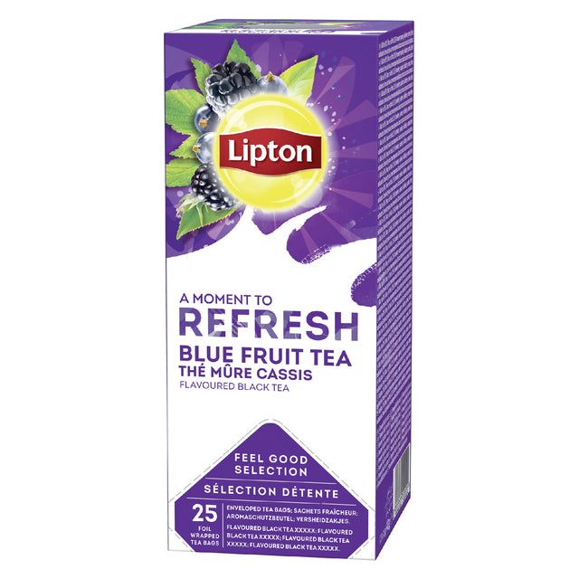 Lipton - Tee fühlen gute Auswahl, schwarze Tee Blue Beeren Brombeeren, Schachtel mit 25 Taschen