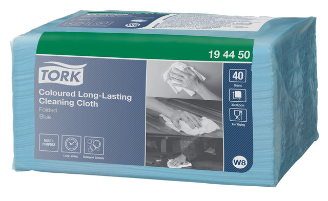 Tork - Reinigungstoff langlebig W8 Multifunktional gefaltet Blau 194450