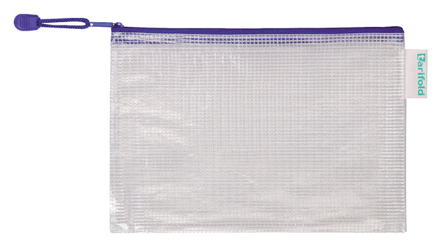 Tarifold - Sac de rangement avec fermeture à glissière 235x165 mm PVC bleu | 8 pièces