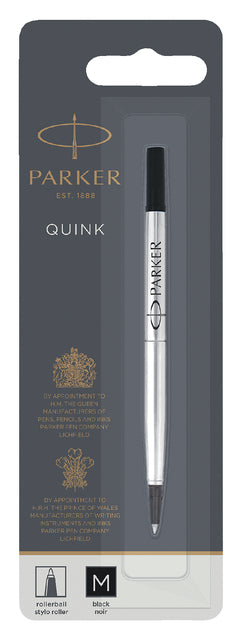 Parker - Rollerpenvulling parker quink m blister zwart