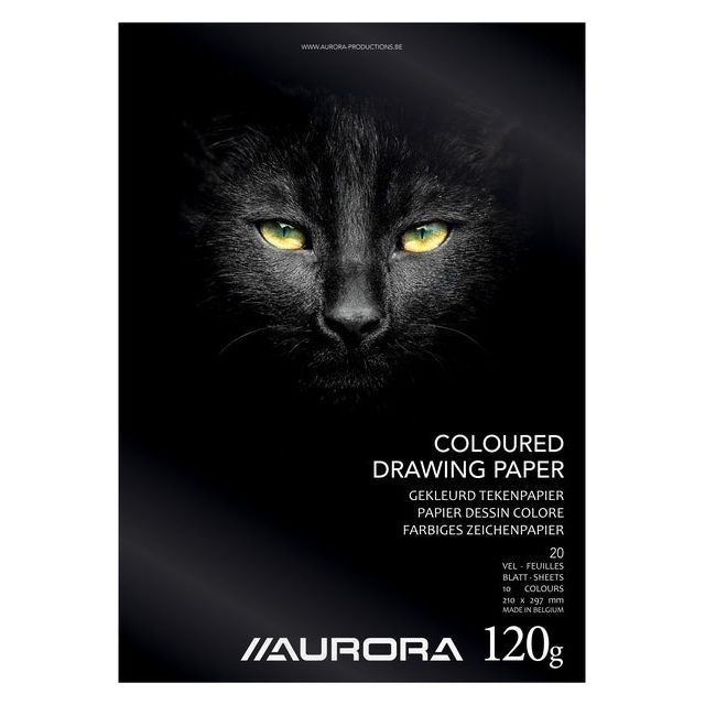 Aurora - Zeichnungsblock A4 20V 120gr Colored Zeichenpapier