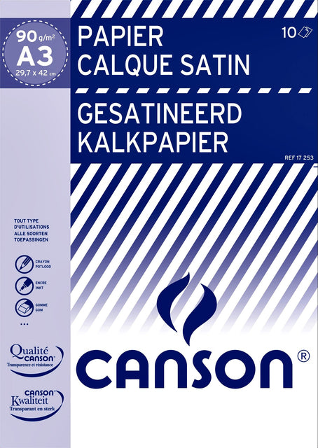 Canson - kalkpapier ft 29,7 x 42 cm (A3), etui van 10 blad