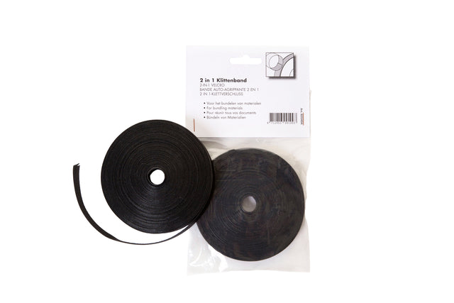 IEZZY - Klittenband iezzy kabelbinder 2-in 1 13mmx10m zw | 5 stuks