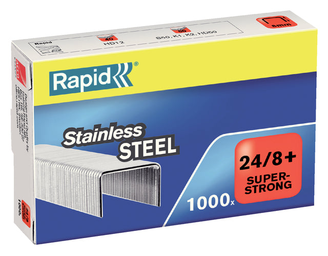 Rapid - Staples 24/8, Edelstahl, Schachtel mit 1.000 Grundnahrungsmitteln