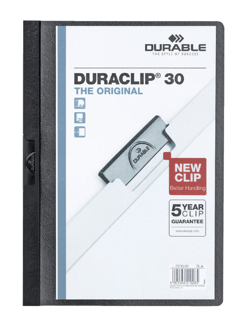 Durable - Klemmap Duraclip A4 3 mm 30 feuilles noires | 25 pièces