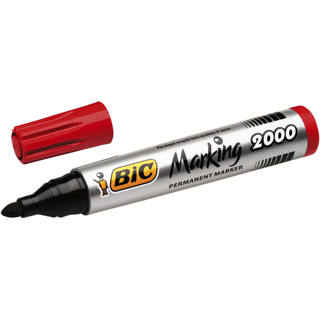 Bic - permanent marker 2000-2300 rood, schrijfbreedte 1,7 mm, ronde punt