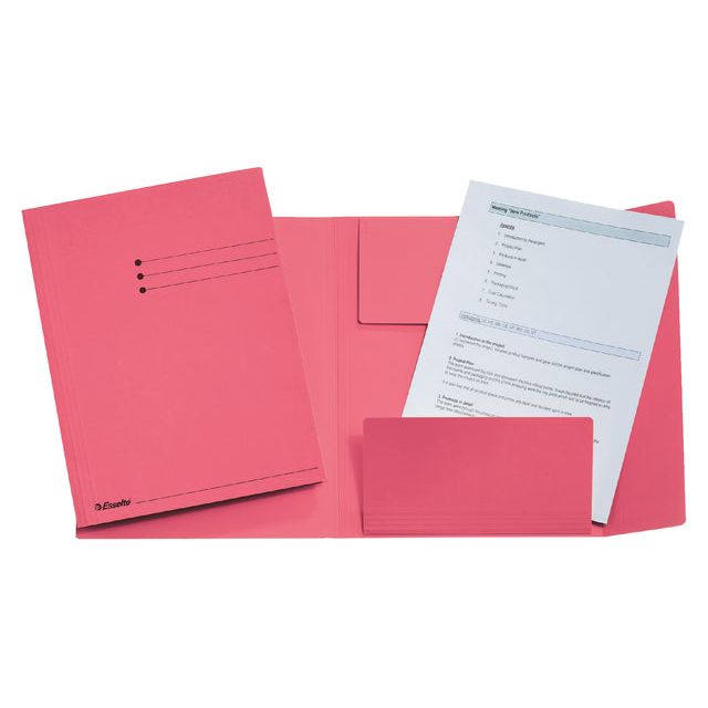 Esselte - Fichier de fichiers A4 3 Vannes Manilla 275gr Pink | 50 pièces