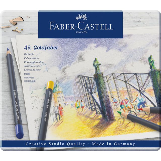 Faber Castell - Crayons de couleur Faber -Cassell Goldfaber Set à 48 pièces Assorti | Réglez une pièce de 48 | 120 pièces