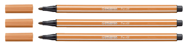 Stabilo - Viltstift pen 68/89 m donker oker | 10 stuks