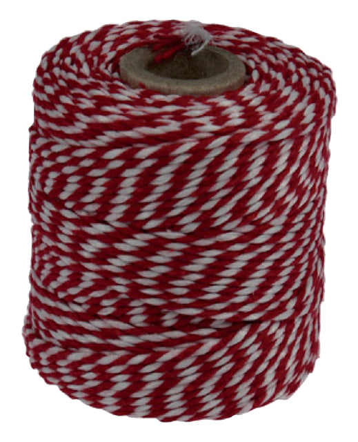 Quantore - Katoentouw, rood-wit, klos van 50 g, ongeveer 55 m