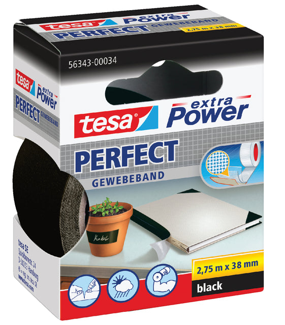 Tesa - Place Tide Textile 38 mmx2,75m noir