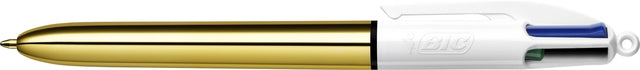 BIC - Colors Shine 4 -Color Ball Pen, Medium, Classic Ink Colors, Body Gold