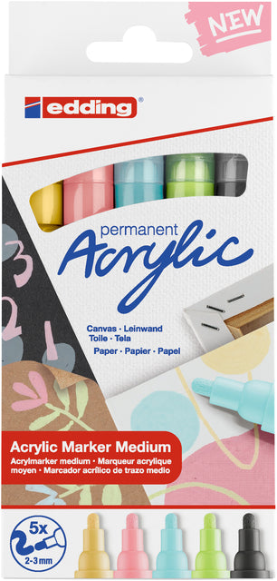 Edding - Acrylmarker edding e-5100 m pastel assorti | 8 stuks