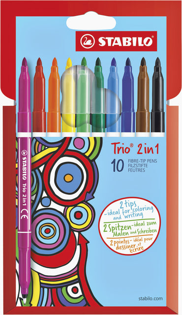 Stabilo - Filztip Trio 2 in 1 Penny von 10 Farben