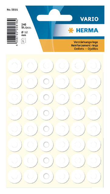 Herma - Verstärkungsringe 5816 12 mm 240 Stücke | 10 Stücke