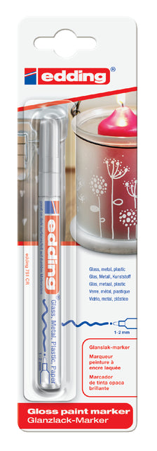 Edding - Felt -Tip Edding 751 lakmarker autour de Silver 1-2mm Blister | 10 pièces