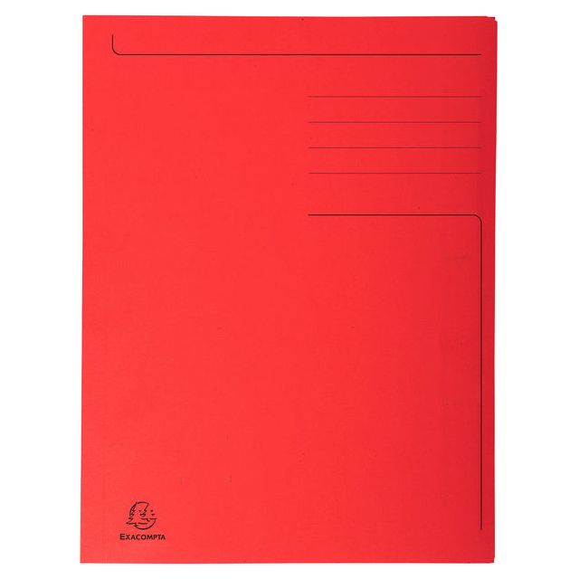 Exacompta - dossiermap Foldyne ft 24 x 32 cm (voor ft A4), rood, doos van 50 stuks