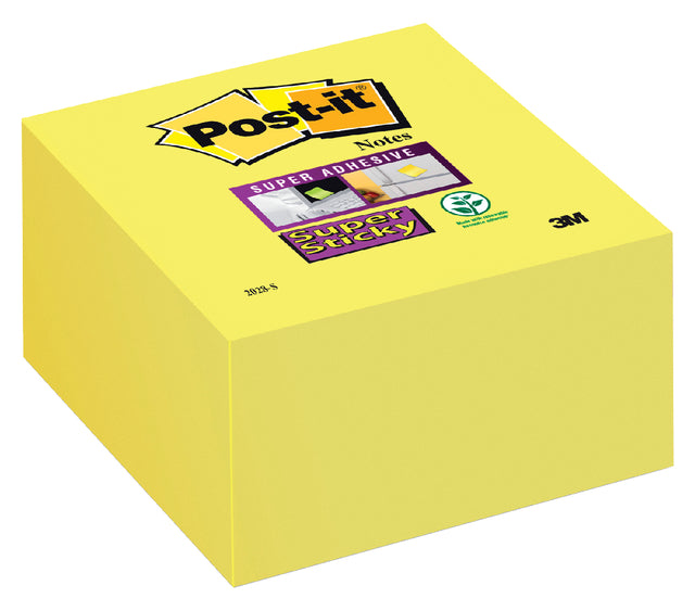 Post -it - Super Sticky Notes Kubus, 350 feuilles, ft 76 x 76 mm, néongeel