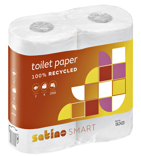 Satino von WEPA - Toilettenpapier Satino Smart 2 - Laags 200vvel White 4 Rolls