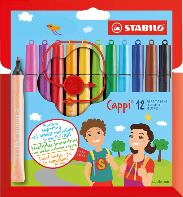 Stabilo - Viltstift cappi 168/12 m 12st assorti | 6 stuks