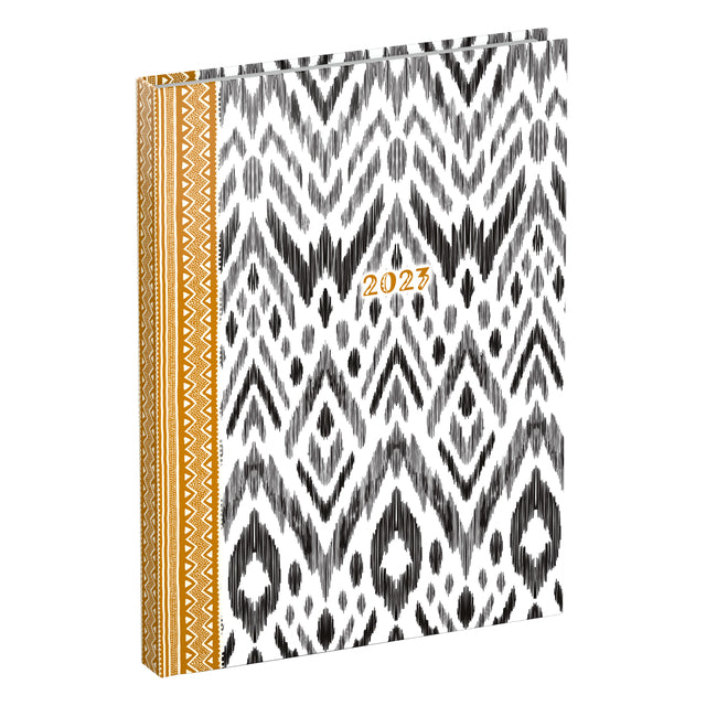 Agenda 2023 110x150 African Chic 7 Tage/2 Seiten Schwarz Weiß