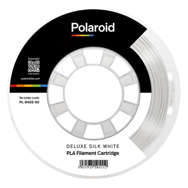 Polaroid - 3d filament  pla 250g deluxe zijde wit | 8 stuks