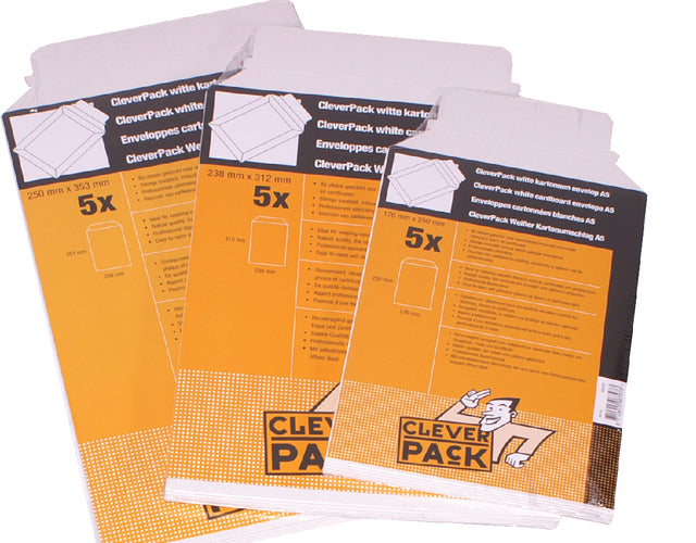 Cleverpack - Cleverpack verzendenvelop A4, ft 240 x 315 mm , pak van 5 stuks