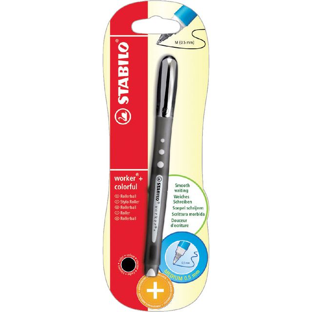 Stabilo - Rollerpen -Arbeiter 0,5 mm farbenfrohe schwarze Blase