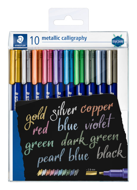 Staedtler - Calligraphie Metallic 8325, rythme de 10 pièces en couleurs assorties