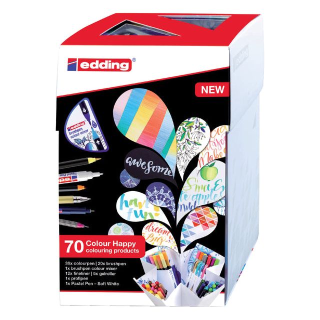 EDDING - Pinselpen Edding 69+1 Farbe Happy 70 -Stück Assorti