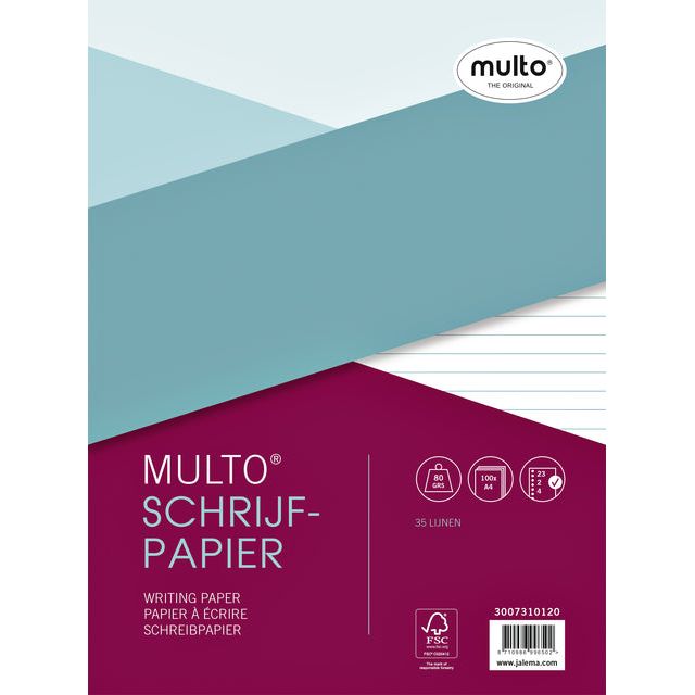 Mulo - 23 - Papier d'écriture de 100 feuilles, doublé