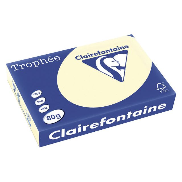 Trophee - Copier Paper A4 80gr Creme 500-LELD | Pak une feuille de 500 | 5 pièces