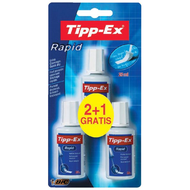 Tipp -ex - Korrekturflüssigkeit 20ml | Blasen Sie ein 3 -Stück | 10 Stück