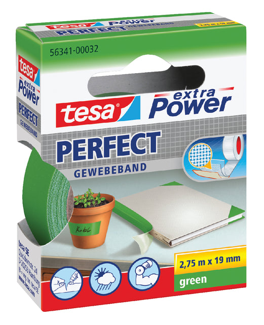 TESA - Textile de bande d'emballage 19 mmx2,75m vert | 10 pièces