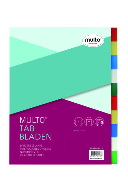 Multo-Tabs A4 23-Gats 10-Play PP Assorti | 10 Stücke