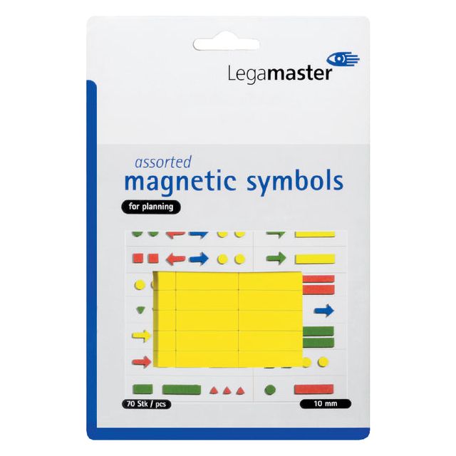 Legamaster - Magneet  symbolen 10mm geel ass