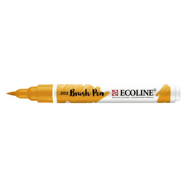 Talens - Brushpen ecoline 202 donkergeel | 3 stuks