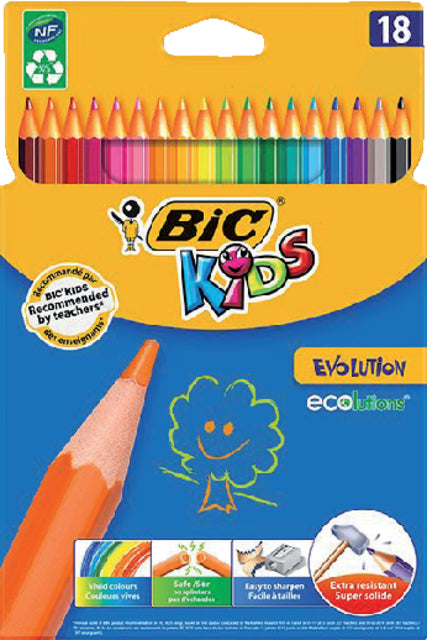 Bickids - farbige Stifte Kinder Evolution Ecolutions ASS Blister bei 18. | 24 Stücke