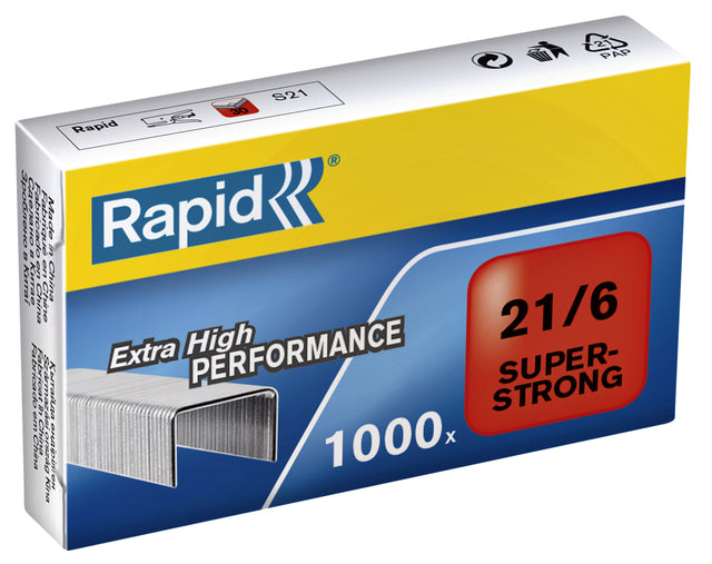 Rapid - Staples 21/6 verzinkt Super Strong 1000 Stücke | 5 Stücke